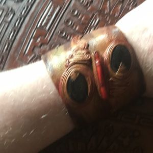 One of a kind handmade leather cuff